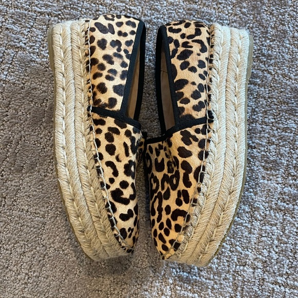 Steve Madden Alexia Leopard Print Espadrille Platform, Calf Hair Upper, NWOB, 6 - Picture 6 of 12